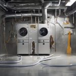 HVAC system in a maintenance setting, featuring two large units with visible pipes and connections, relevant to emergency heating repair discussions during winter.