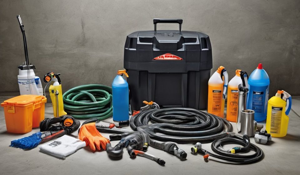 sewer backup cleaning tools